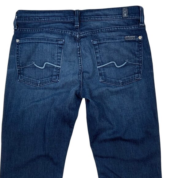 7 For All Mankind 7FAM Bootcut Jeans 28 Dark Blue Wash - Picture 9 of 13